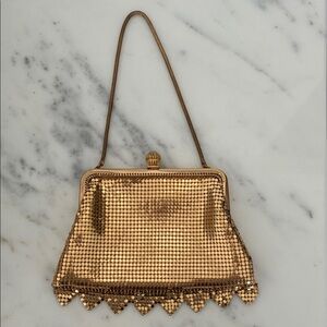 vintage Gold metal Mesh small Evening Bag